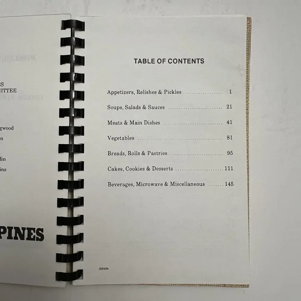 Vtg 90s Potluck at the Pines Cookbook Timber Charity Com Spring Hill FL 1994